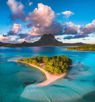 plage, vert, île, paysage, lensblr