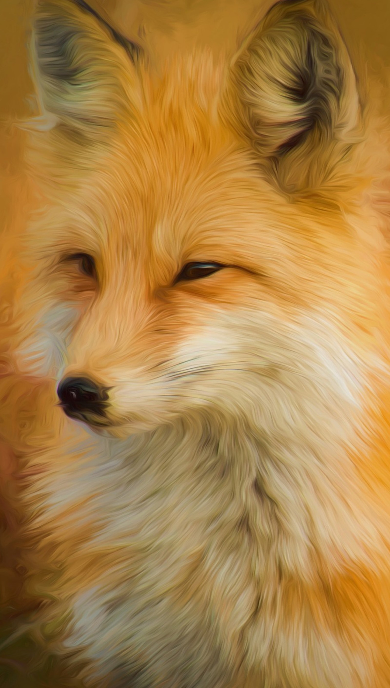 Pintura de un zorro con una mirada borrosa (firefox, zorro, hd fox, zorro rojo)