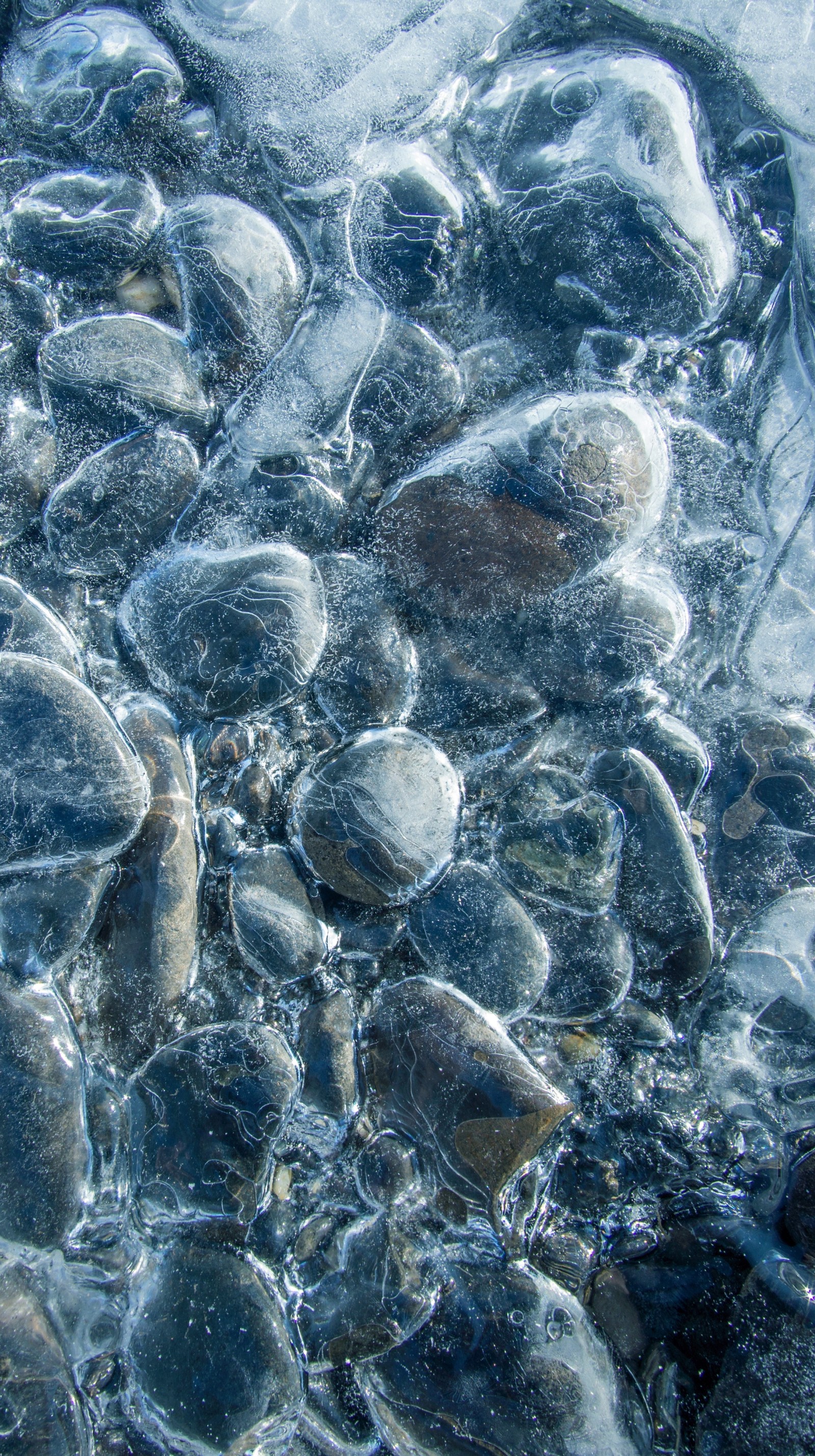 frozen, nature, river, rocks, stones wallpaper