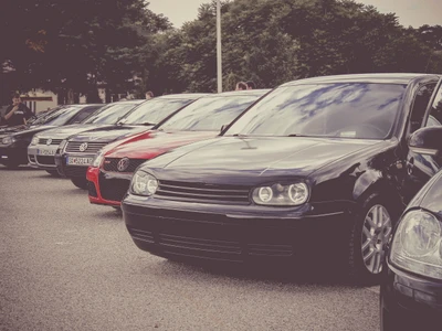 negro, coches, alemán, golf, gti