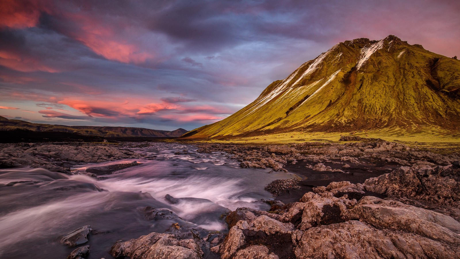 Lade island, natur, berg, see, wildnis Hintergrund herunter