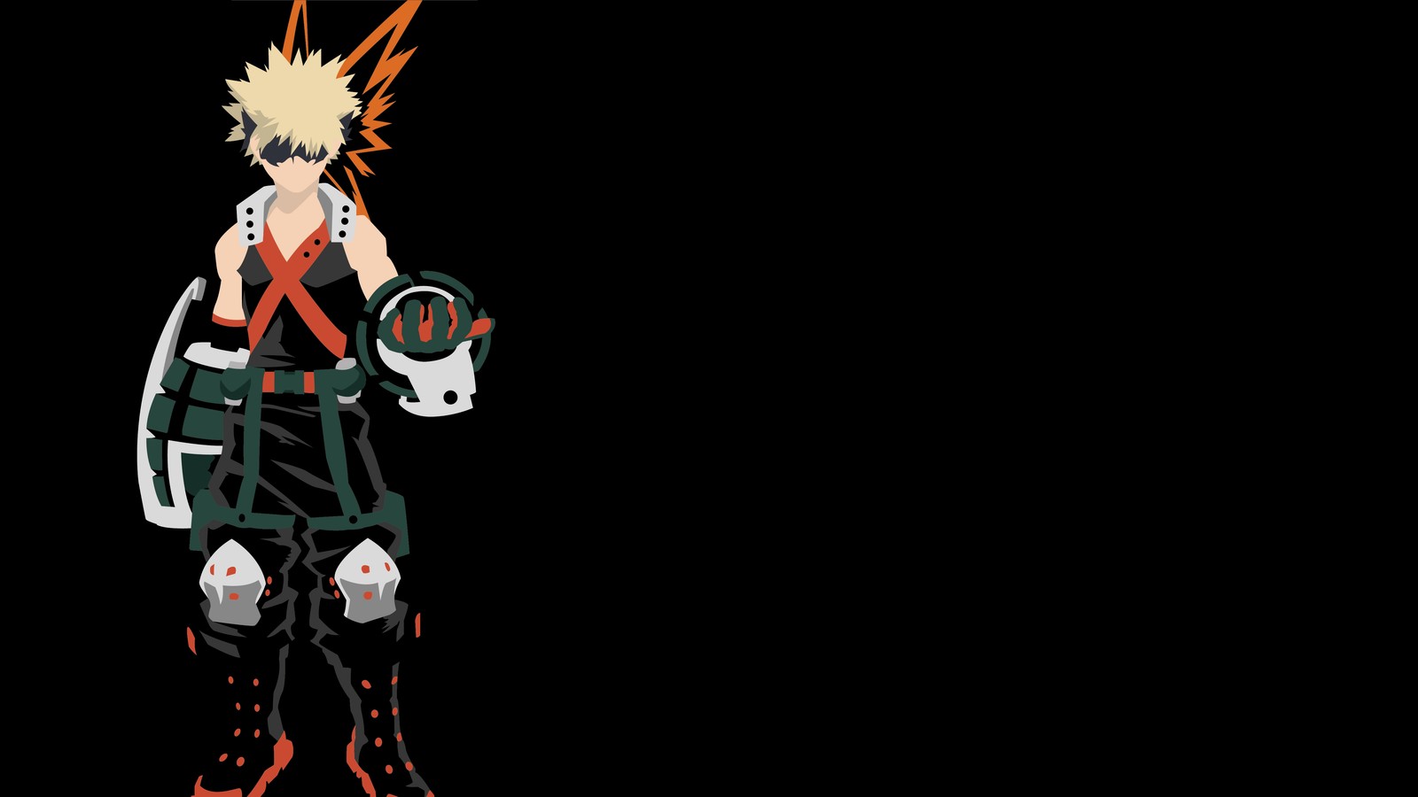 Téléchargez le fond d'écran katsuki bakugo, kacchan, minimaliste, minimalisme, boku no hero academia