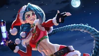 jinx, santa, girl, christmas, lol wallpaper