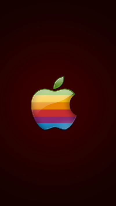 Иллюстрация цветного логотипа Apple на темном фоне