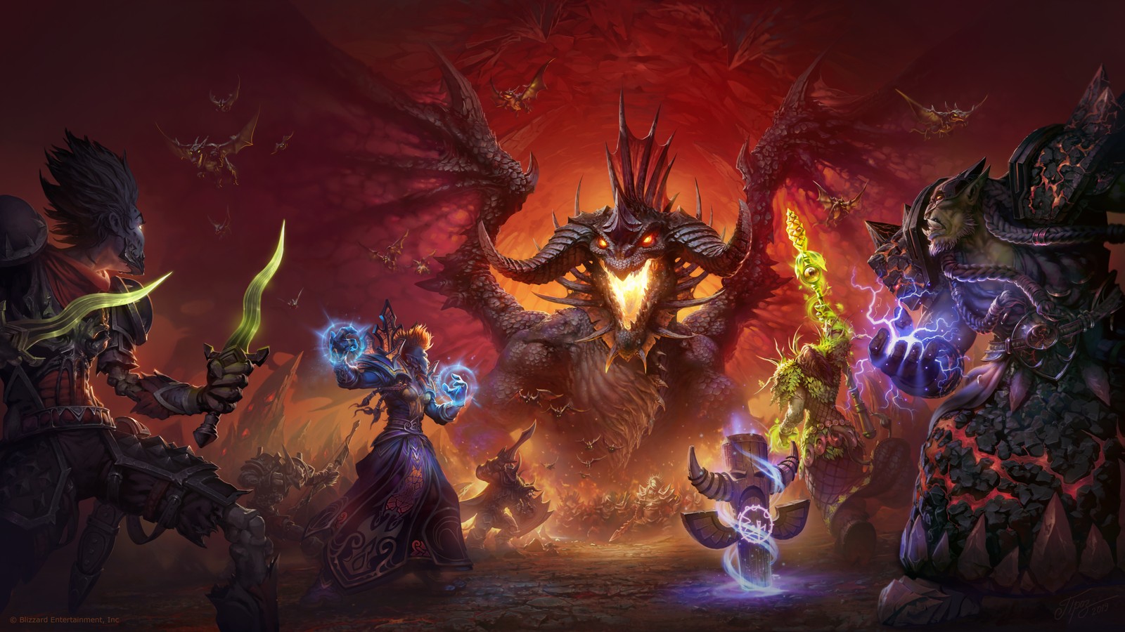 Fondos de pantalla de world of warcraft hd (world of warcraft, demonio, señor de la guerra, dragón, mitología)