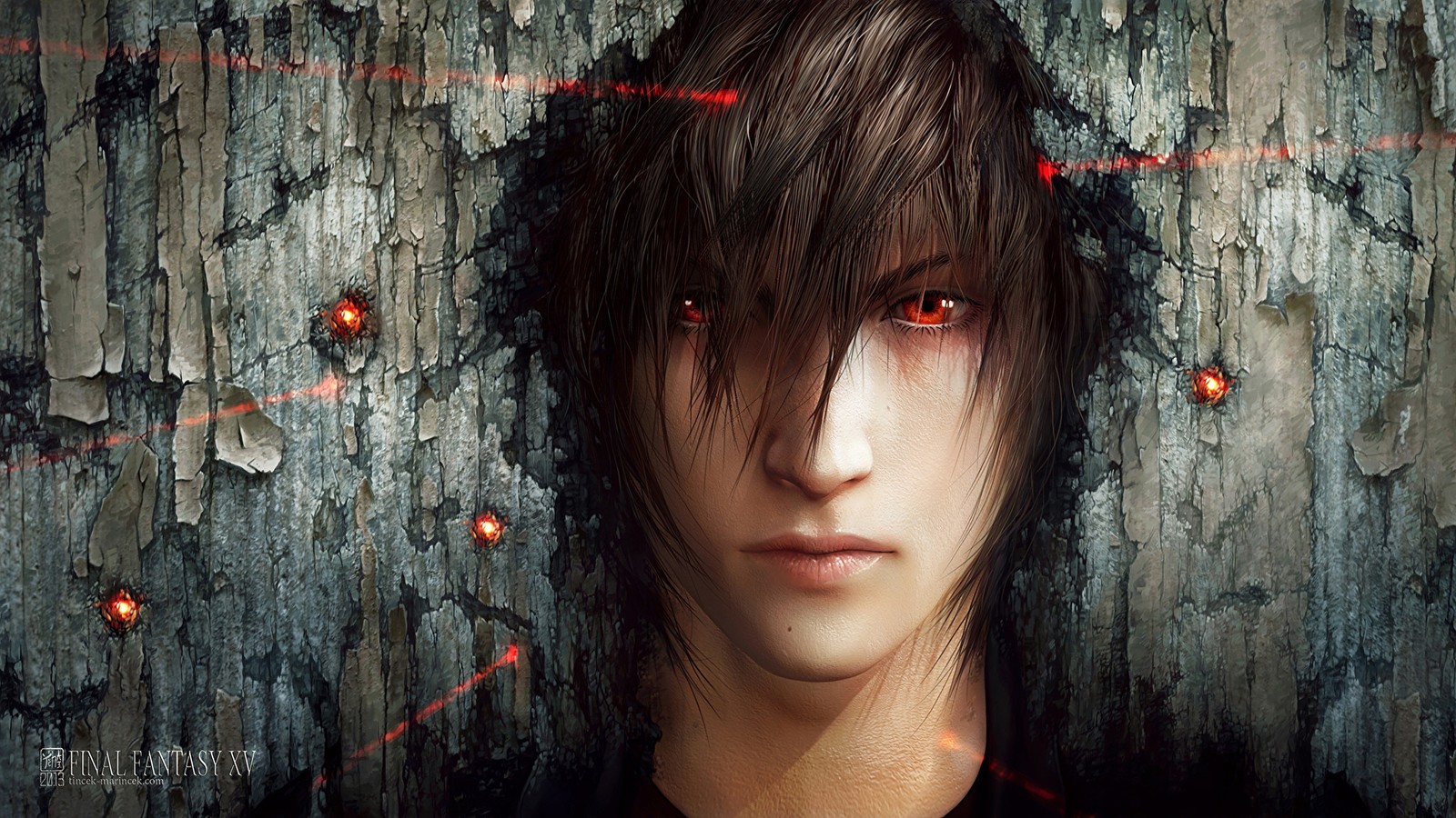 Descargar fondo de pantalla belleza, ojo, oscuridad, noctis lucis caelum, final fantasy xv