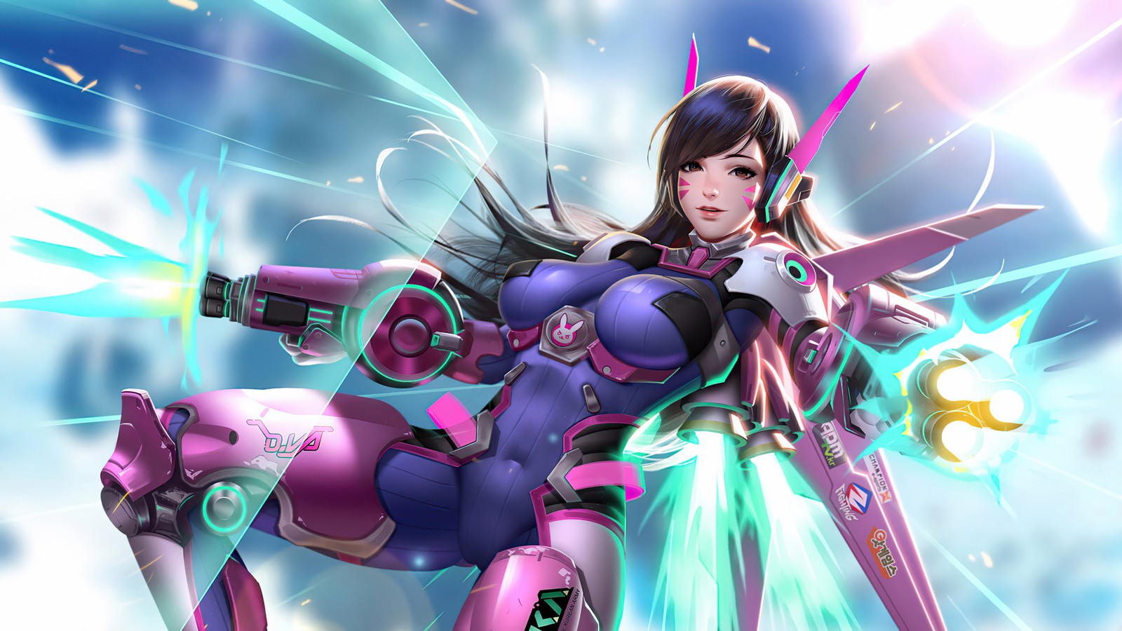 Скачать обои dva, overwatch, видеоигра, девочки