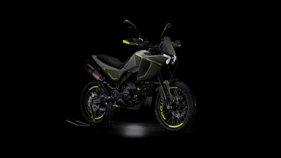 Benelli BKX 250: Яркий мотоцикл для приключений в смелом черном цвете с зелеными акцентами