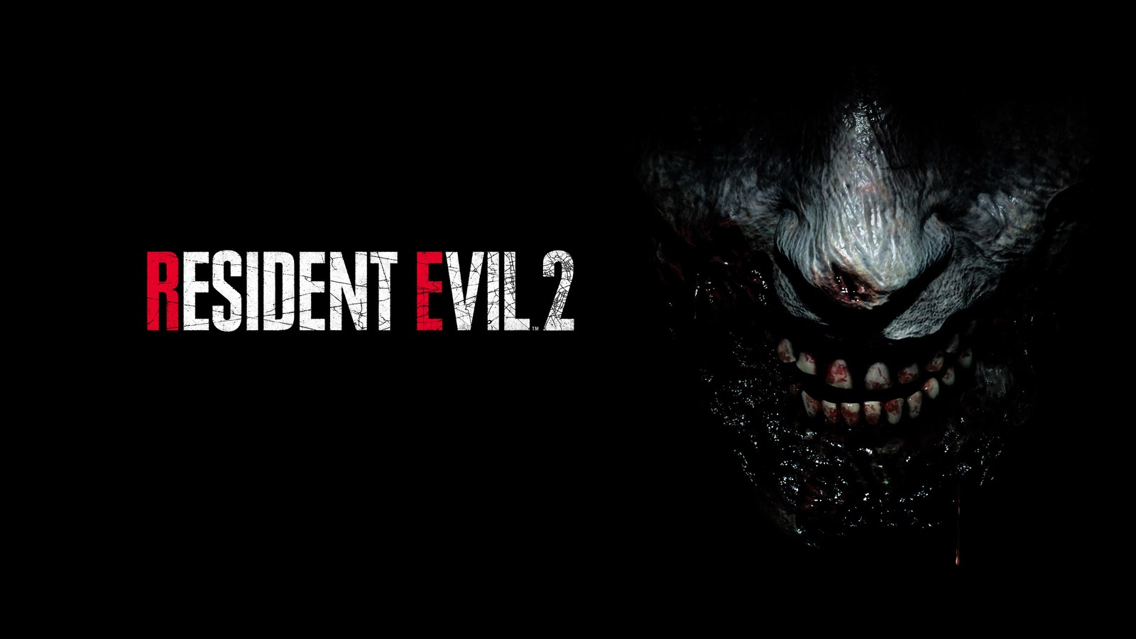 Обои resident evil 2 (resident evil 2, постер игры, игры ужасов, черный фон, amoled)