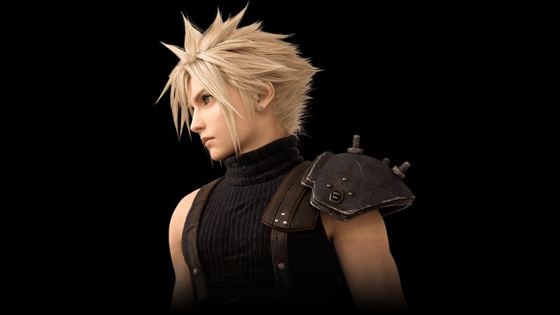 Крупный план человека в перчатке на черном фоне (клауд страйф, cloud strife, final fantasy 7 remake, ff7, видеоигра)