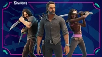 the walking dead, characters, fortnite, battle royale, video game wallpaper