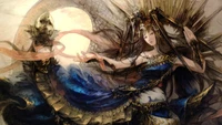 Guerreiro Majestoso do Mar: Arte de Final Fantasy XIV