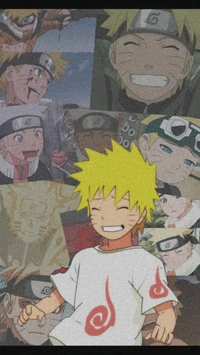 Collage vibrante de Naruto: Una celebración de la amistad y la aventura