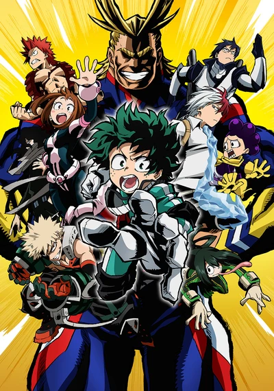 Dynamisches Ensemble von Helden aus My Hero Academia