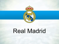 Logo du Real Madrid avec couronne sur fond bleu et blanc