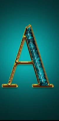 Elegant Green Letter A with Golden Accents