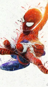 Pose d'action dynamique de Spider-Man