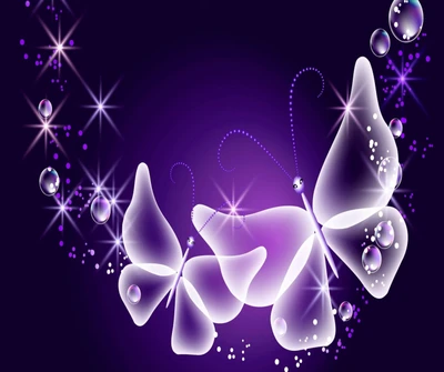 abstrait, papillons, violet