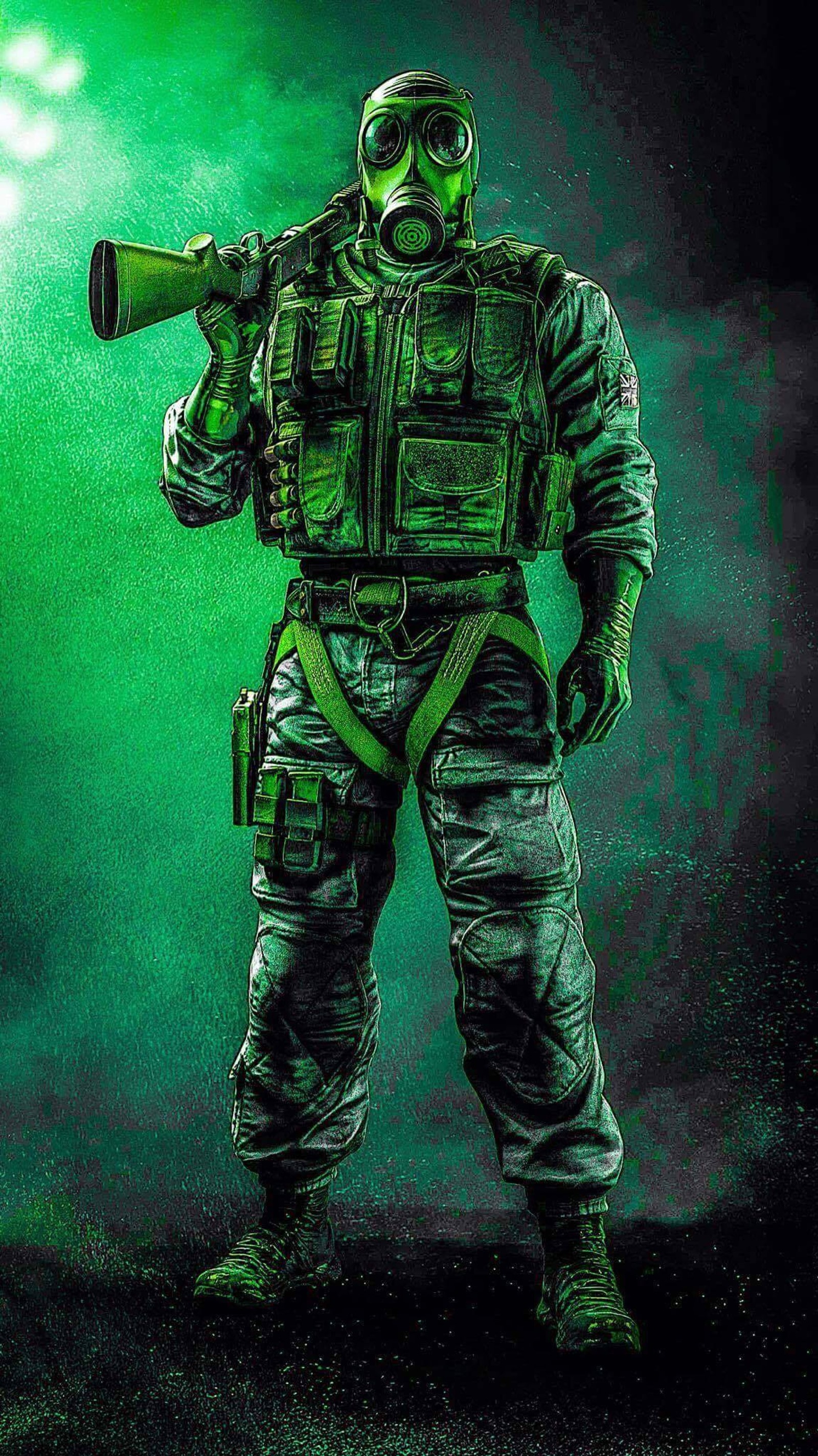 green, rainbow, siege, six, smoke wallpaper