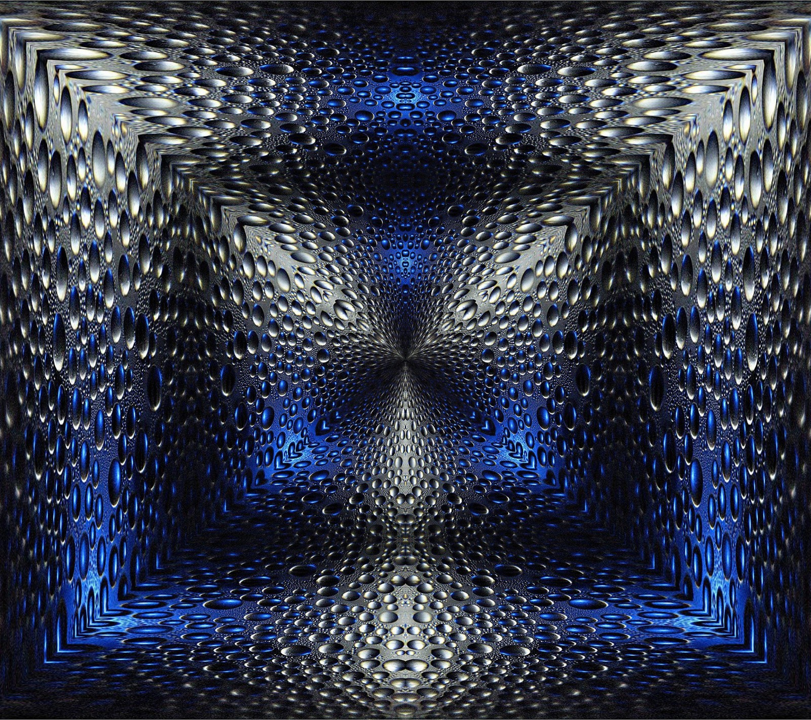 A close up of a blue and black abstract design (2160x1920, wallpaper)