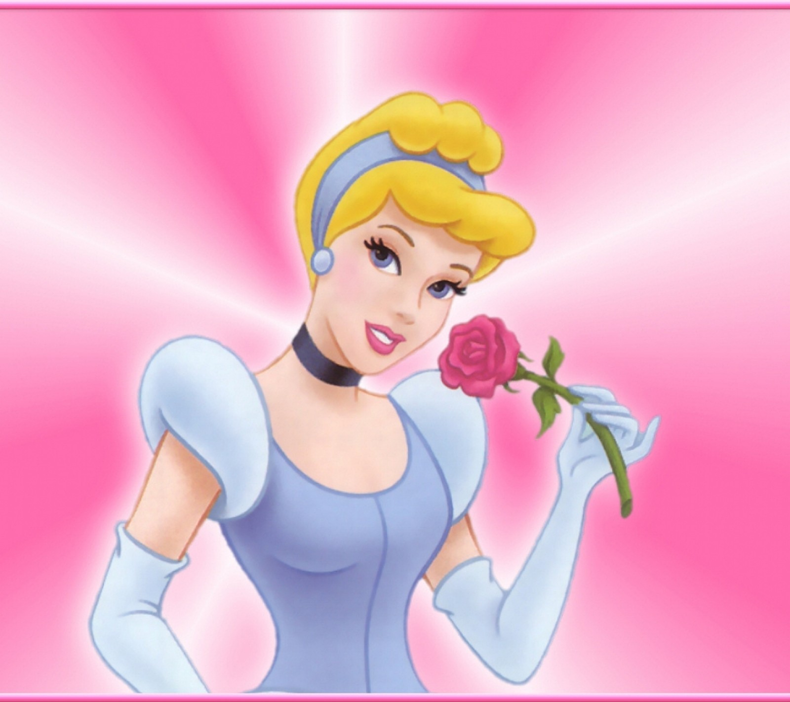 A close up of a cartoon character holding a rose (cartoons, cinderella)