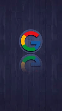 Logotipo colorido do Google em fundo de madeira escura