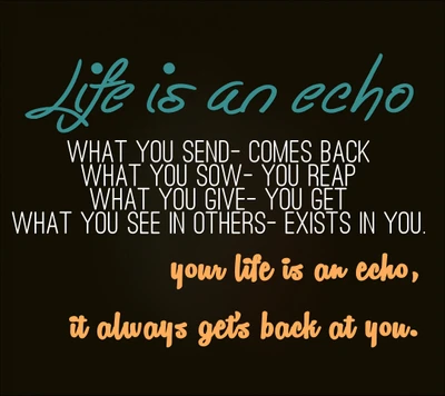 Life is an Echo: What You Send, Comes Back