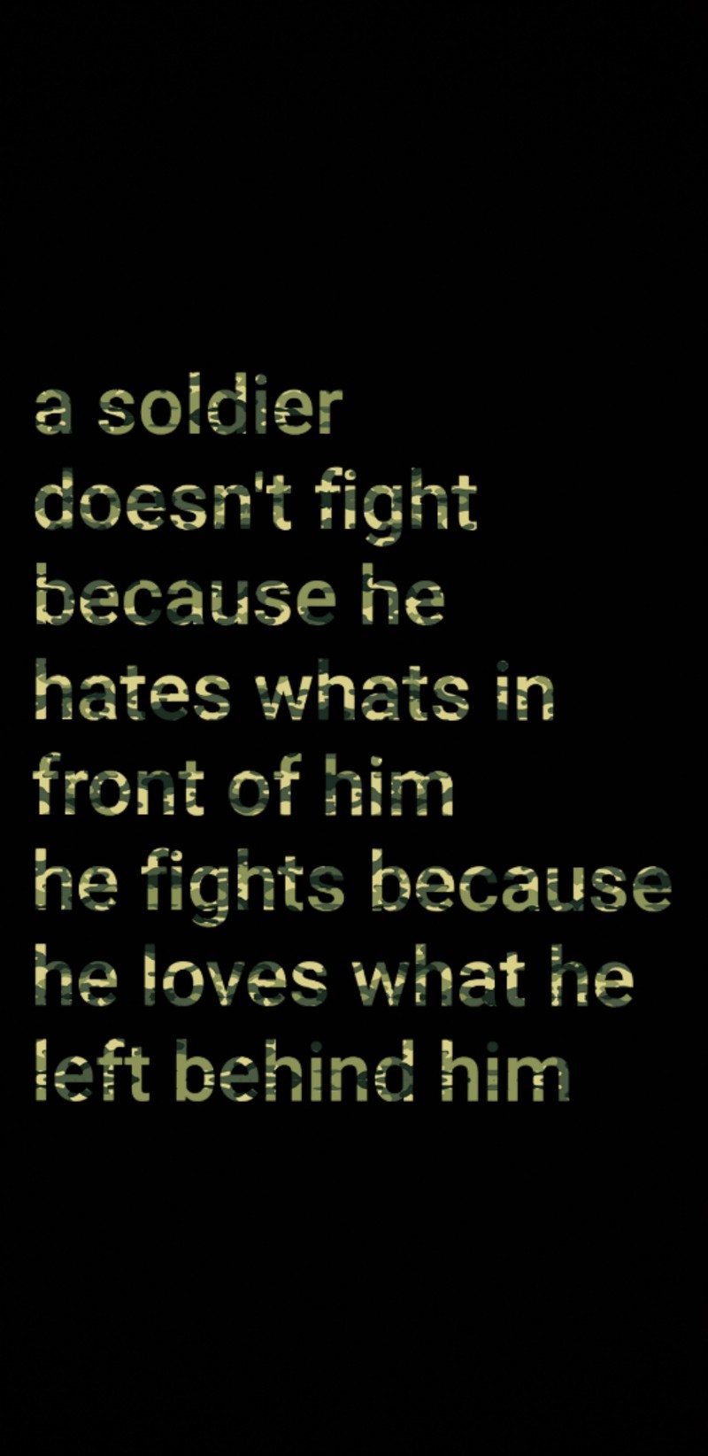 На черном фоне изображение цитаты. (армия, цитаты, высказывания, солдат, война)