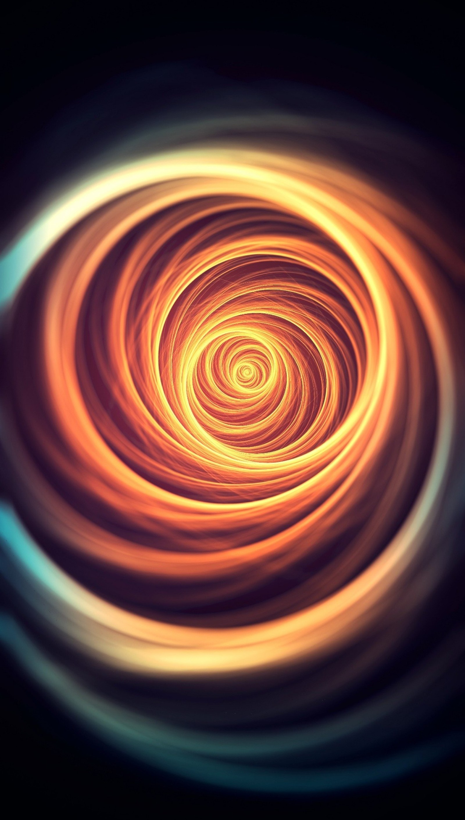 A close up of a spiral design with a black background (hole, lights, whirl)