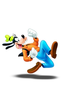 Goofy, die Cartoonfigur in einer verspielten Pose