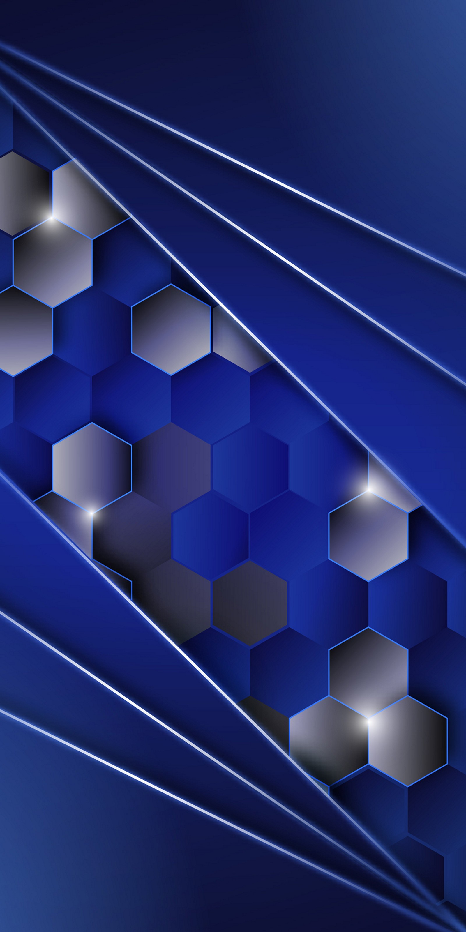 A close up of a blue background with a bunch of silver cubes (blue, azure, line, violet, technology)