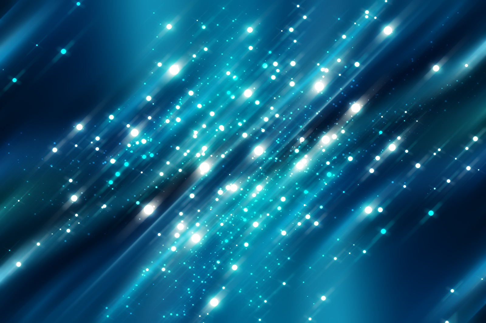 A blue background with stars and blurry lights (blue, light, atmosphere, space, teal)