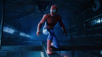 Spider-Man in Aktion: Eine dynamische Superheldenszene aus einem PC-Spiel