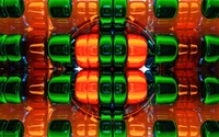 Vibrant Symmetry: A Colorful Macro Pattern in Green and Orange