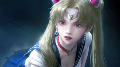 Enchanting Sailor Moon Art: A Captivating Anime Girl in Stunning Detail