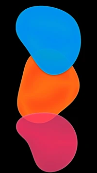 orange, coloré, bleu électrique, cercle, pêche