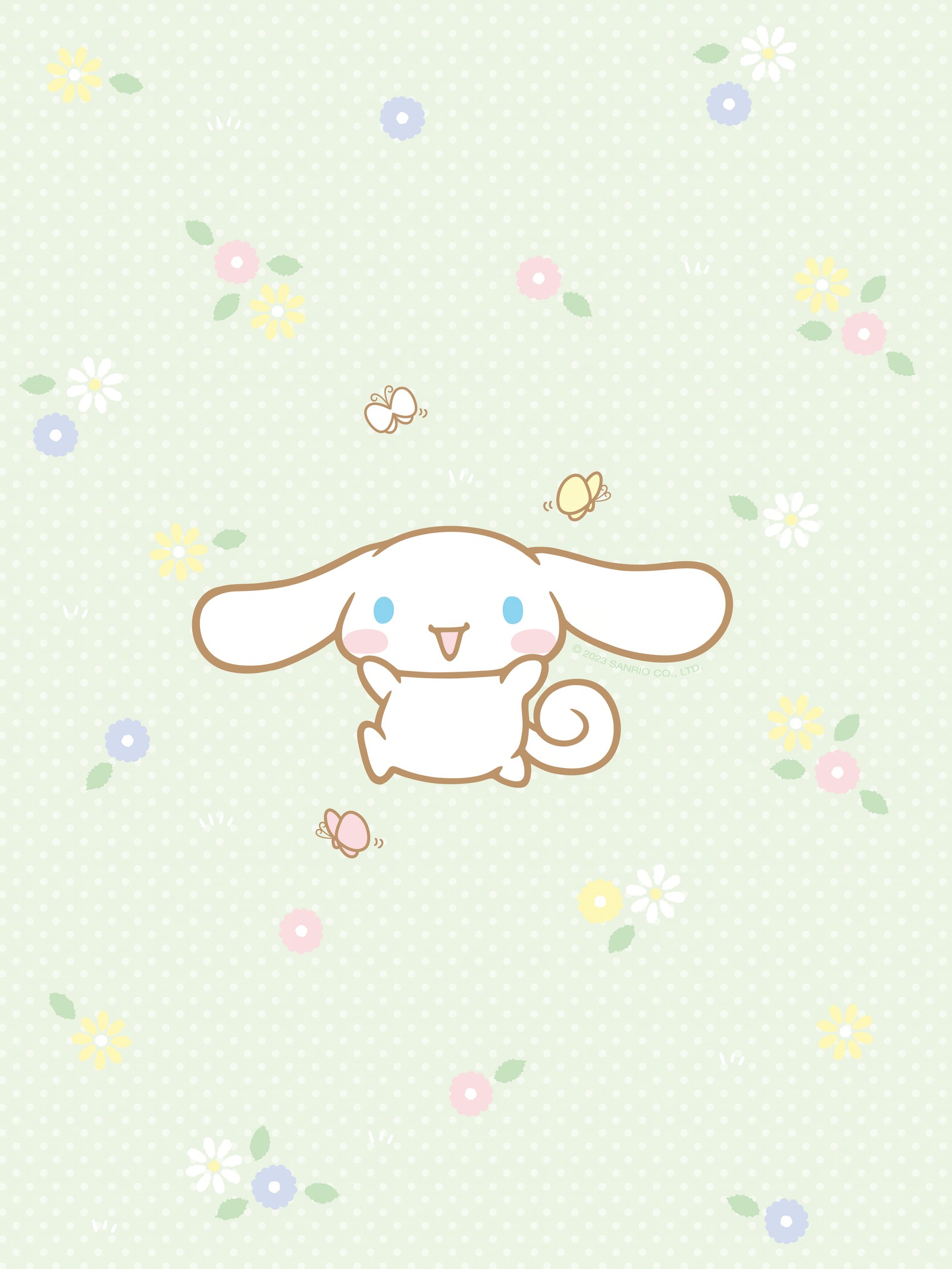 Um close de um coelho de desenho animado com um pássaro em um fundo verde. (cinnamoroll, 5k, desenho animado fofo, fofo, papel de parede 4k)