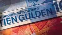 Bunte niederländische Währung: Zehn-Gulden-Banknote