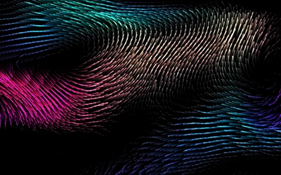 Abstract Waves of Colorful Drift on Black Background - macOS Catalina 4K Wallpaper