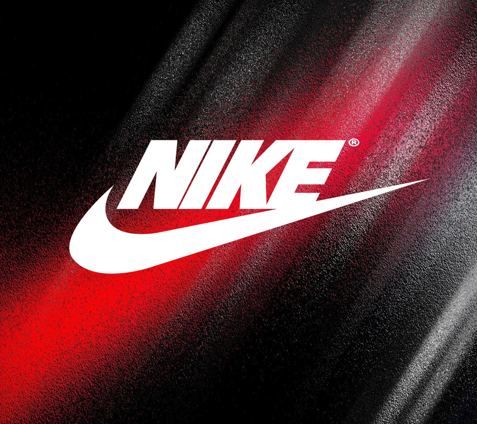 Un primer plano del logotipo de nike en rojo y negro sobre un fondo negro (abstracto, logos, nike, spray, fondo de pantalla)