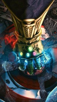 avengers, black panther, captain america shield, gold, infinity gauntlet wallpaper