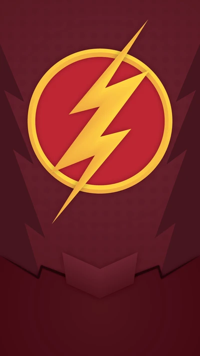 Ikonisches Flash-Emblem: Ein kühnes Symbol für Superhelden-Geschwindigkeit und -Macht