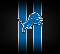 Logo del equipo NFL Detroit Lions sobre fondo rayado