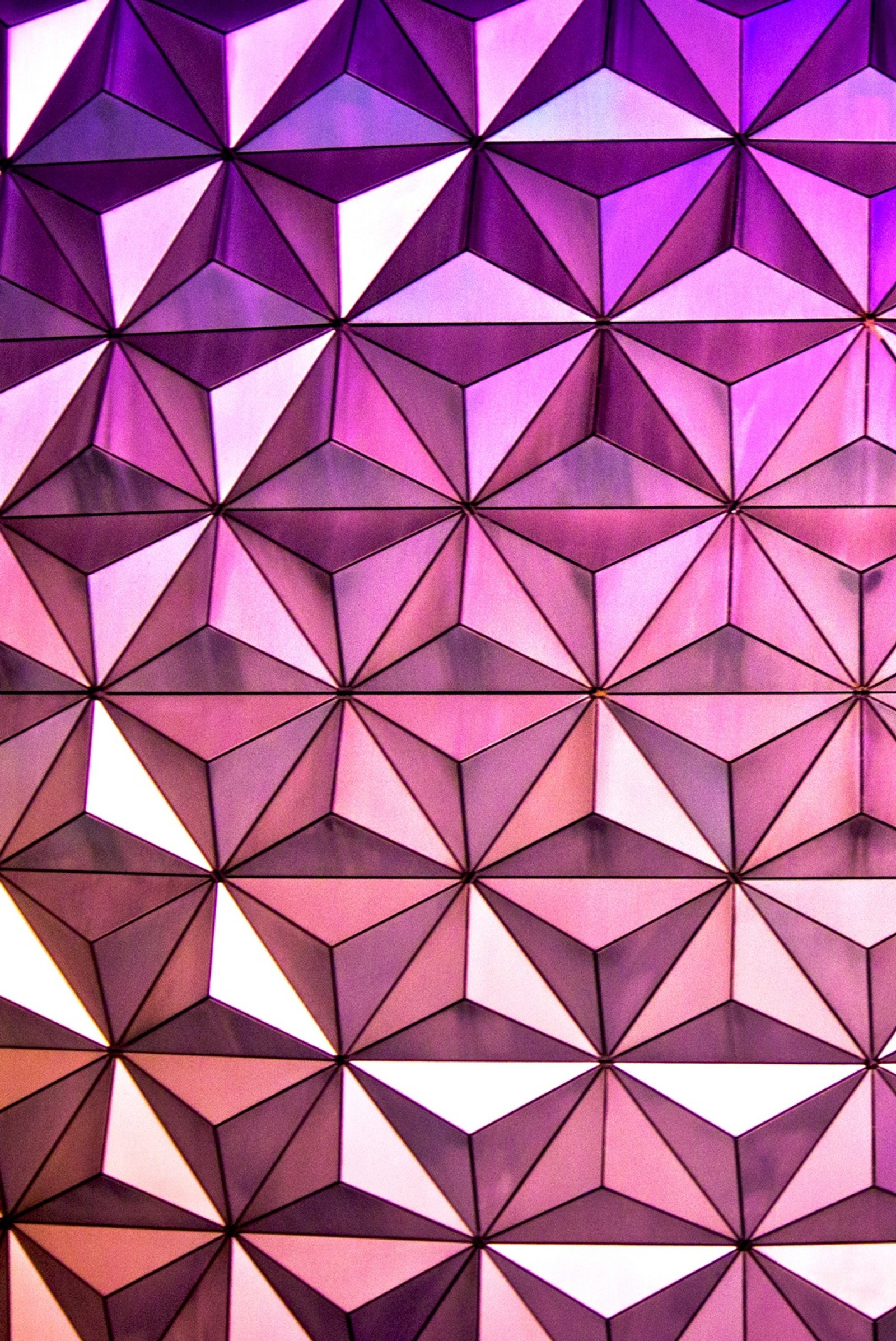 Purple and white geometric wallpaper with a purple light (3d, abstract, beauty, colors, girl)