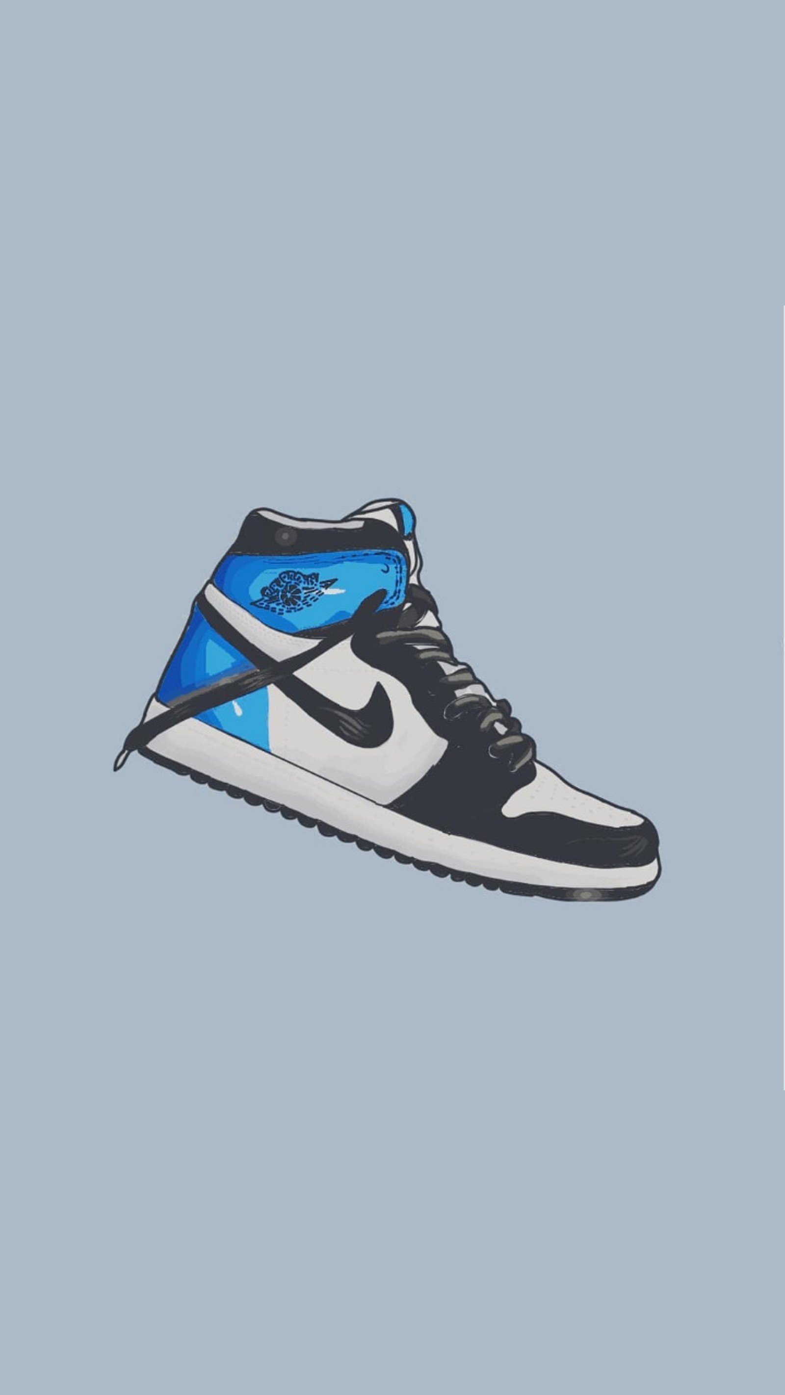 Un primer plano de un par de zapatillas en un fondo azul (pandilla, hd, jordan, lil pump, nike)