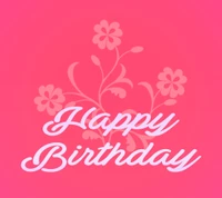 abstract, flower, happy birthday, pink, text