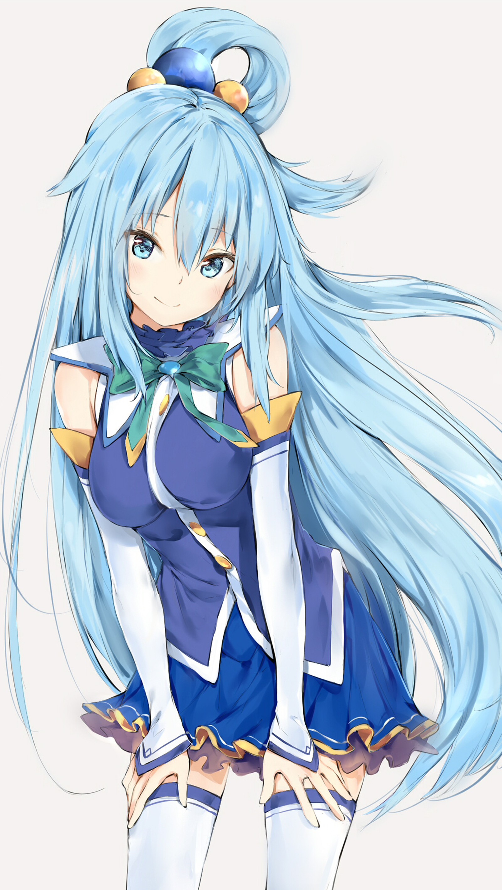 Anime girl with long blue hair and a blue dress (anime, blue, hair)