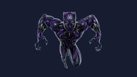 Dynamic Pose of Black Panther in Action