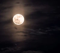 Illuminated Moon Against a Dark Night Sky