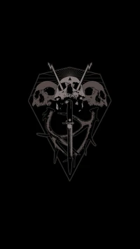 929, black, gray, minimal, skull wallpaper